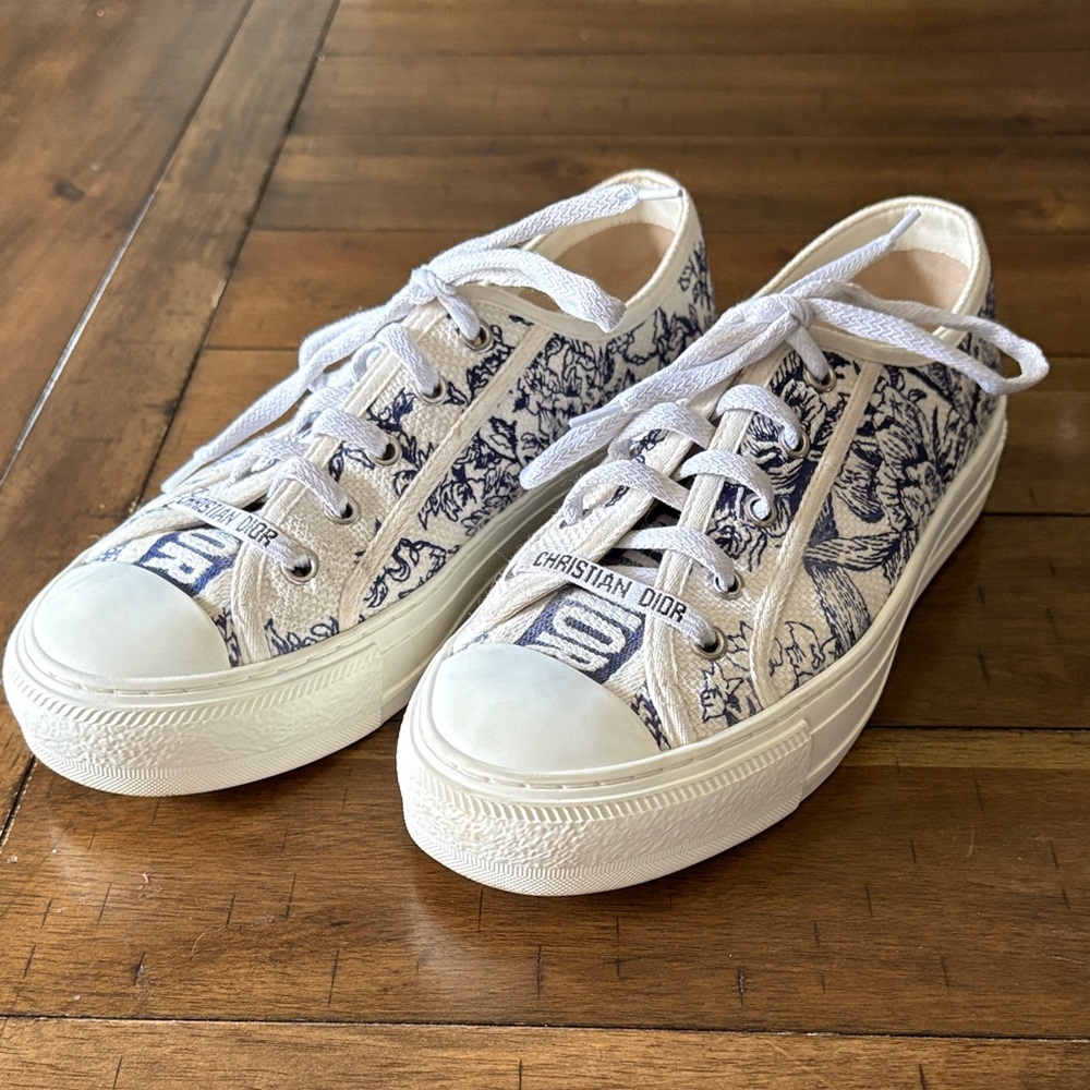 Christine Dior Walk N Dior Toile sneakers size 37 US 7 EUC